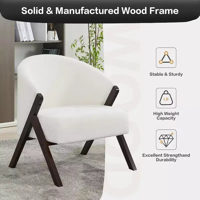 Fauteuil d'appoint moderne, Fauteuil d'appoint du milieu du siècle en PU, Fauteuil de lecture confortable rembourré, Fauteuil d'appoint sans accoudoirs pour salon chambre