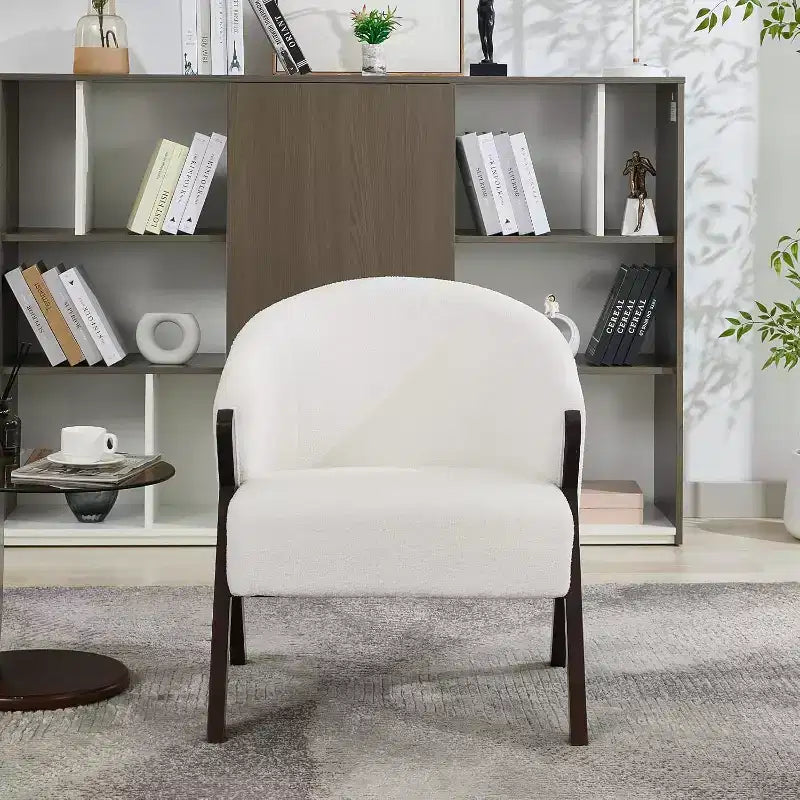 Fauteuil d'appoint moderne, Fauteuil d'appoint du milieu du siècle en PU, Fauteuil de lecture confortable rembourré, Fauteuil d'appoint sans accoudoirs pour salon chambre