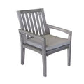 Courtyard Casual Driftwood Gray Teak Surf Side Outdoor Dining Chair with Cushion