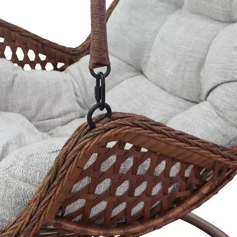 Courtyard Casual Princeton Panier suspendu - Cadre en acier marron avec tissu Poly teint dans la masse