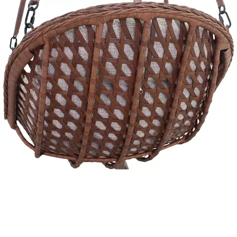 Courtyard Casual Princeton Panier suspendu - Cadre en acier marron avec tissu Poly teint dans la masse