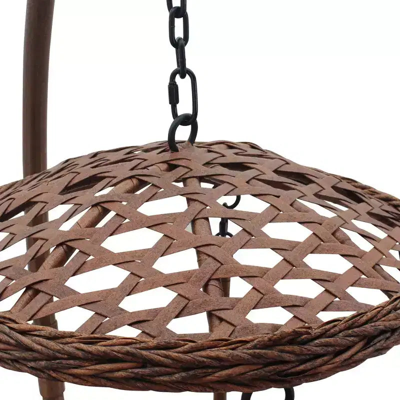 Courtyard Casual Princeton Panier suspendu - Cadre en acier marron avec tissu Poly teint dans la masse