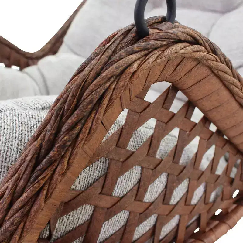Courtyard Casual Princeton Panier suspendu - Cadre en acier marron avec tissu Poly teint dans la masse