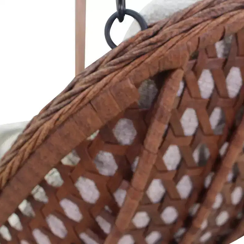 Courtyard Casual Princeton Panier suspendu - Cadre en acier marron avec tissu Poly teint dans la masse
