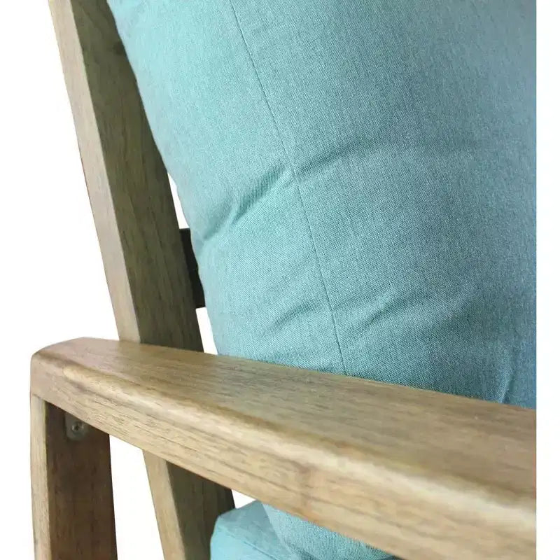 Courtyard Casual Avalon FSC Teck Glider Pivotant en Teck Fini Gris Bruyère Suspension de Toile Sous le Coussin pour plus de Confort Tissu Sunbrella