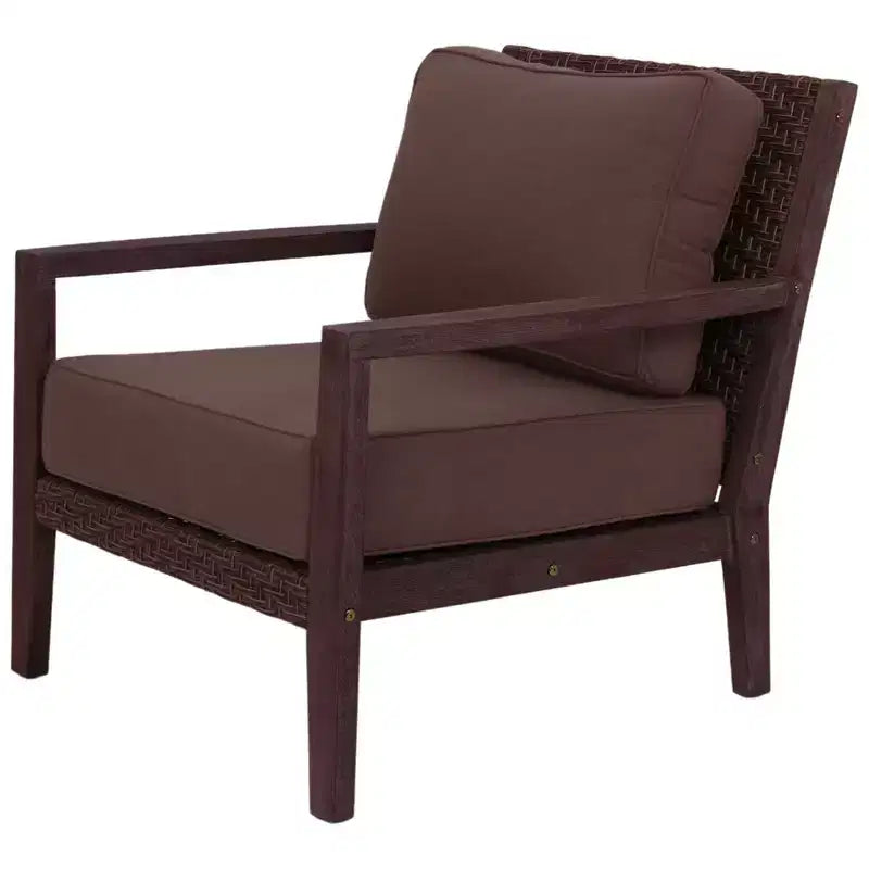 Fauteuil de club Bridgeport II en bois d'eucalyptus teinté et tissu Sunbrella de Courtyard Casual KD