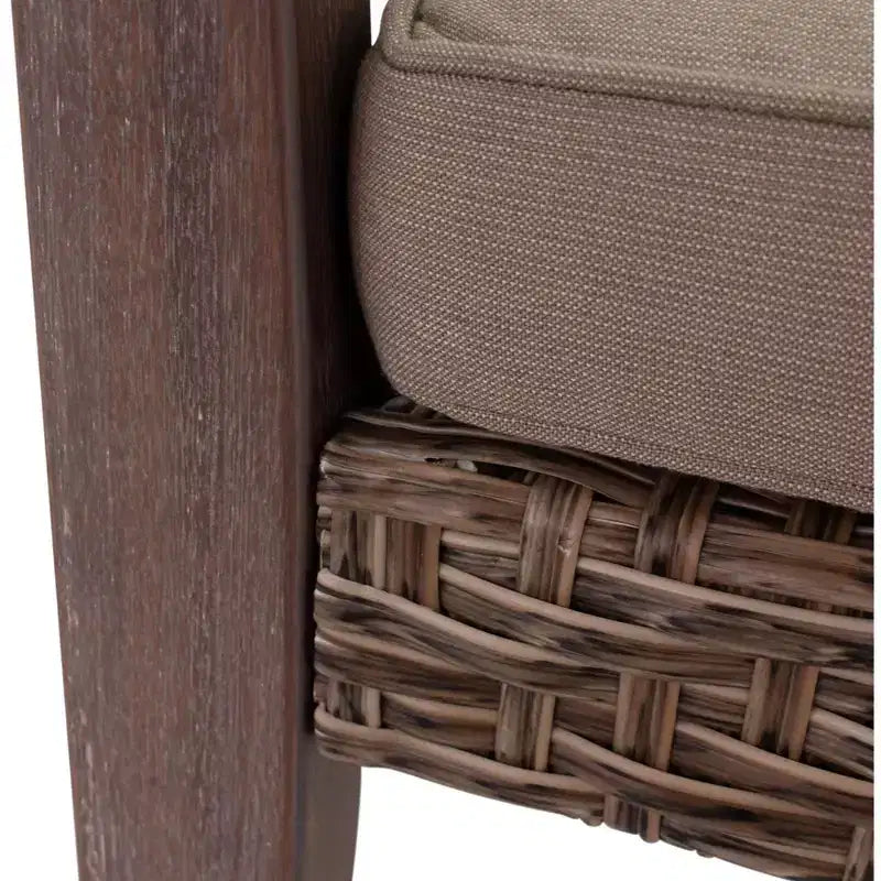 Fauteuil de club Bridgeport II en bois d'eucalyptus teinté et tissu Sunbrella de Courtyard Casual KD