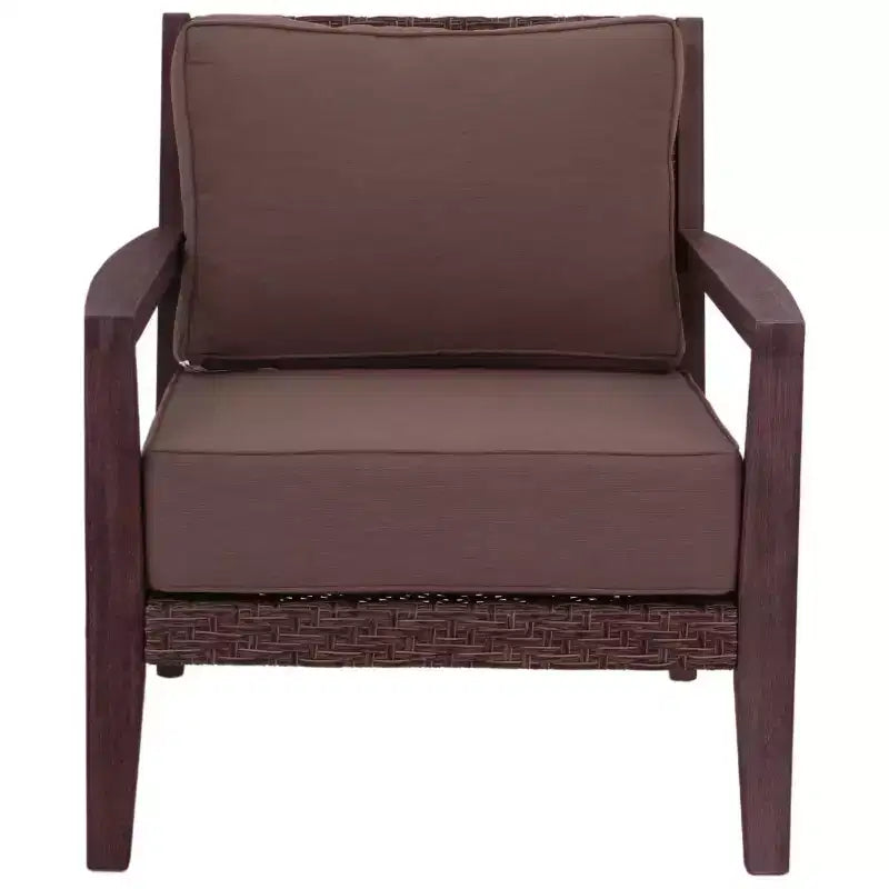 Fauteuil de club Bridgeport II en bois d'eucalyptus teinté et tissu Sunbrella de Courtyard Casual KD