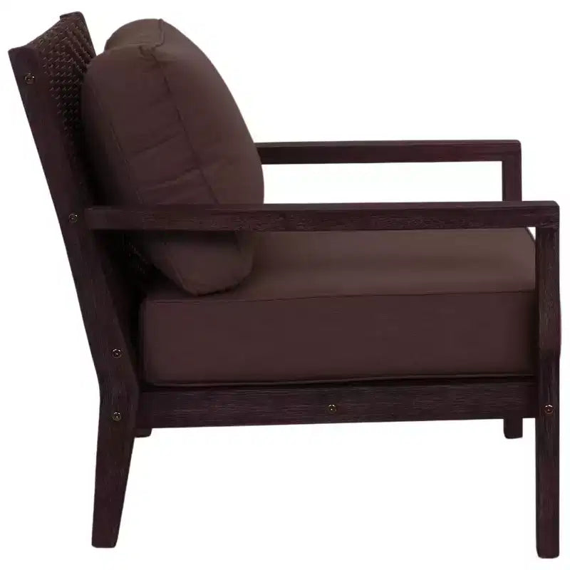 Fauteuil de club Bridgeport II en bois d'eucalyptus teinté et tissu Sunbrella de Courtyard Casual KD