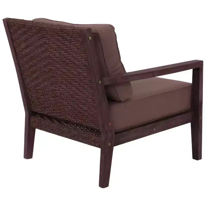 Fauteuil de club Bridgeport II en bois d'eucalyptus teinté et tissu Sunbrella de Courtyard Casual KD