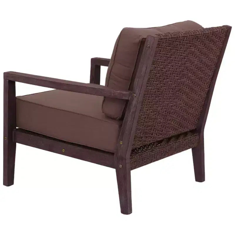 Fauteuil de club Bridgeport II en bois d'eucalyptus teinté et tissu Sunbrella de Courtyard Casual KD