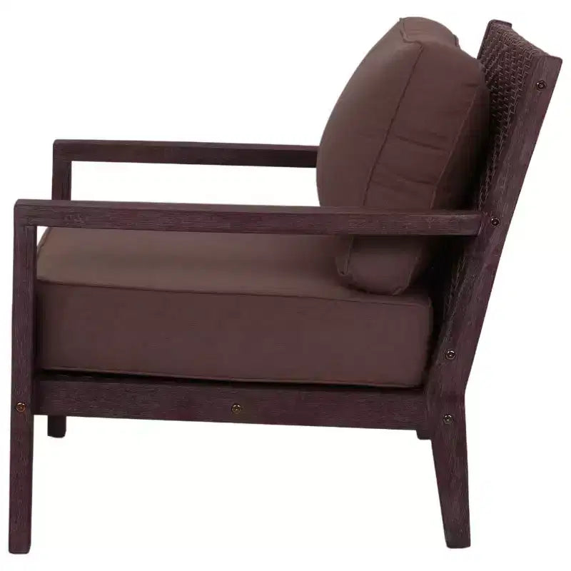 Fauteuil de club Bridgeport II en bois d'eucalyptus teinté et tissu Sunbrella de Courtyard Casual KD