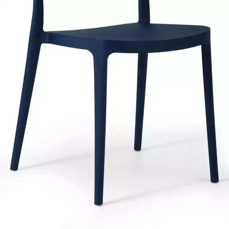 WestinTrends Playa Chaises de salle à manger d'extérieur modernes empilables en plastique (lot de 4), bleu marine