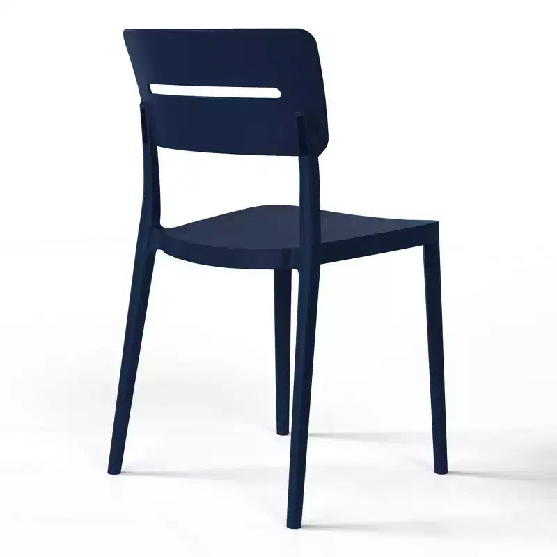 WestinTrends Playa Chaises de salle à manger d'extérieur modernes empilables en plastique (lot de 4), bleu marine