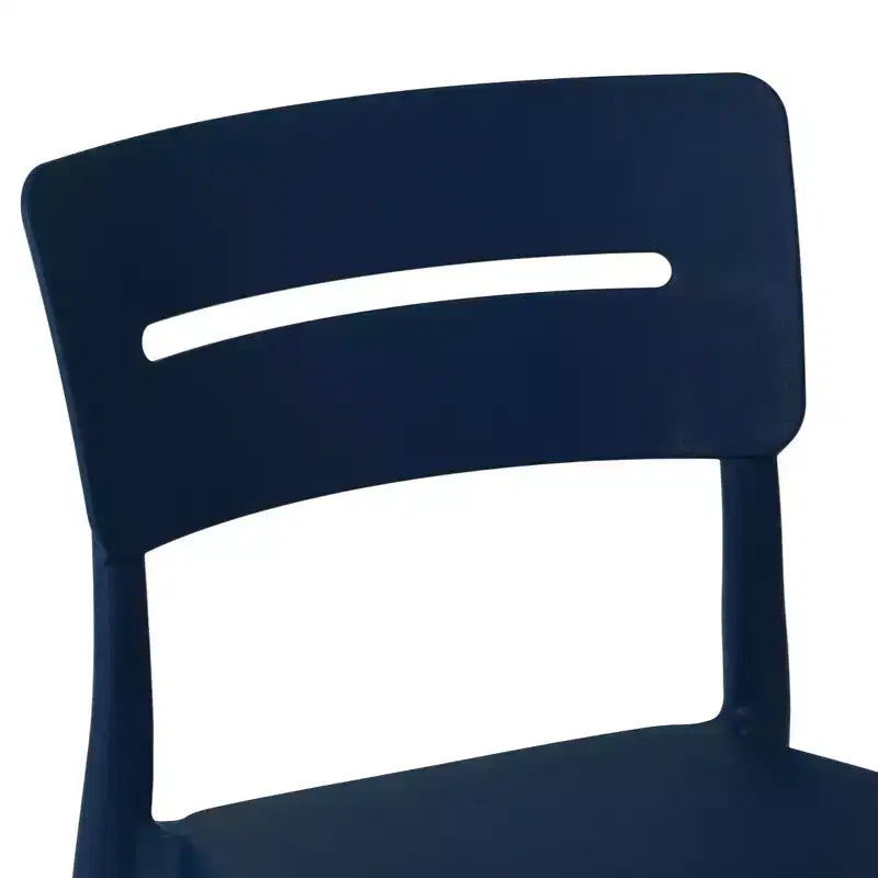 WestinTrends Playa Chaises de salle à manger d'extérieur modernes empilables en plastique (lot de 4), bleu marine