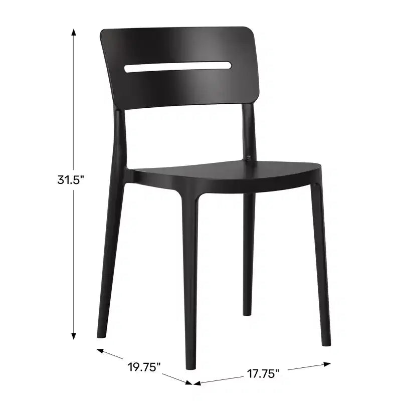 WestinTrends Playa Chaises de salle à manger d'extérieur modernes empilables en plastique (lot de 4), Bleu français