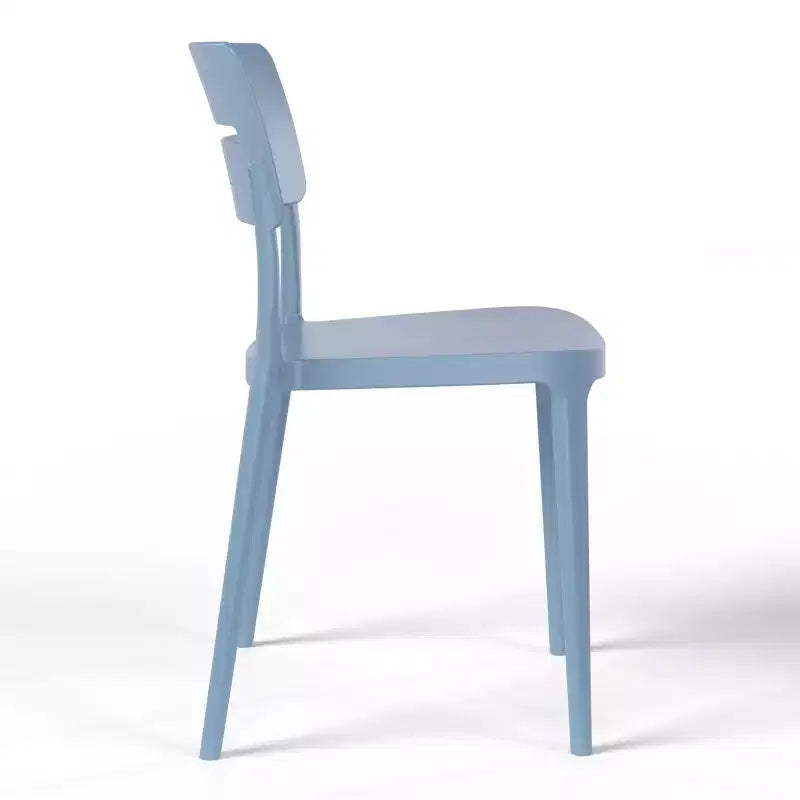 WestinTrends Playa Chaises de salle à manger d'extérieur modernes empilables en plastique (lot de 4), Bleu français