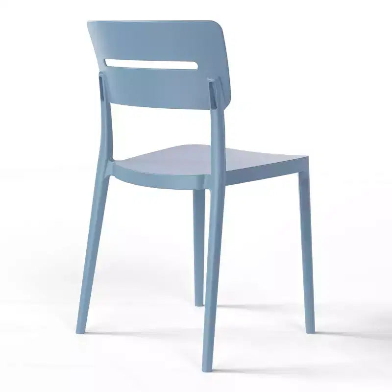 WestinTrends Playa Chaises de salle à manger d'extérieur modernes empilables en plastique (lot de 4), Bleu français