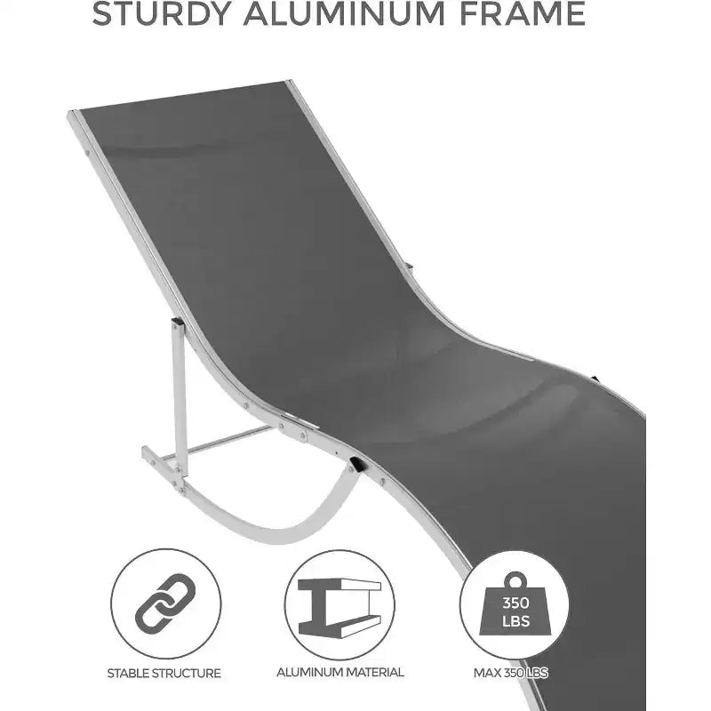 Ensemble de 2 chaises longues en aluminium Acekool - Chaises de piscine en textilène avec support ergonomique