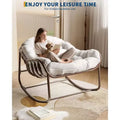 Acekool Oversized Wicker Rocking Chair - Plush Papasan-Style Seating for Indoor & Outdoor Use
