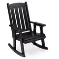 Karl Home | 28 in. Solid Wood Slat Back Outdoor Rocking Chair with Cushion