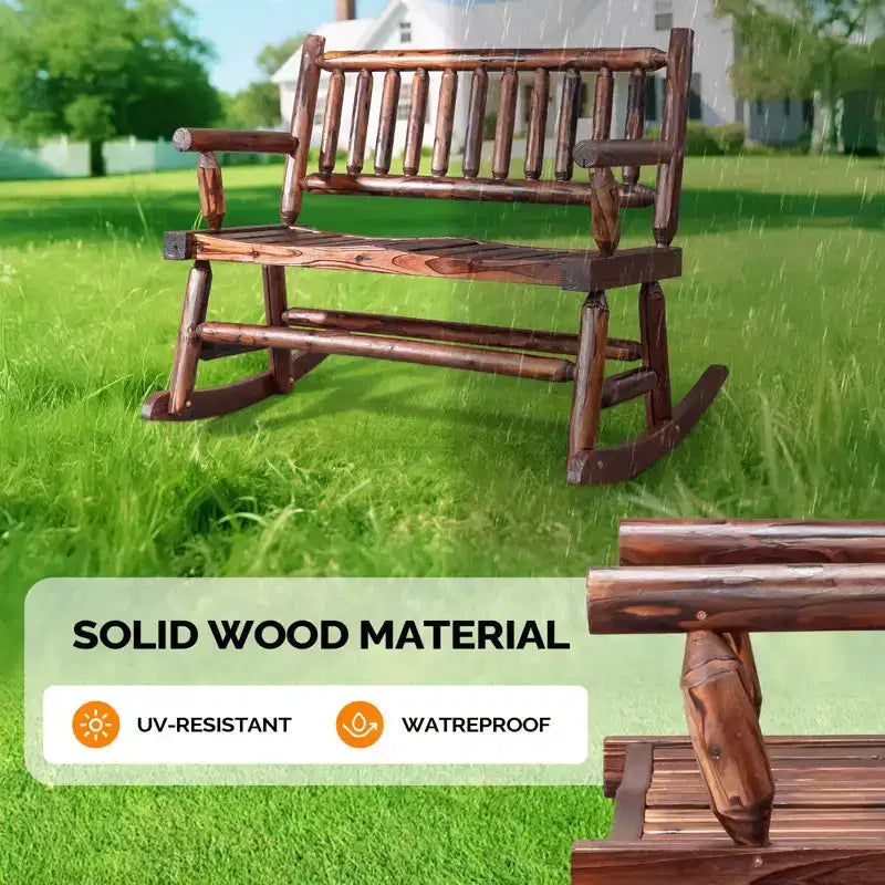 Karl Home | Banc à bascule d'extérieur en bois massif de 112 cm