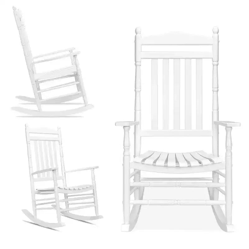 Karl Home | Fauteuil à bascule élégant en bois massif pour patio, 27 po