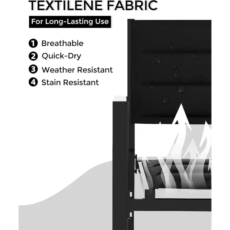 Lot de 2 chaises de terrasse empilables en aluminium COZONY, sièges d'extérieur tout temps avec tissu Textilene pour terrasse, jardin, arrière-cour