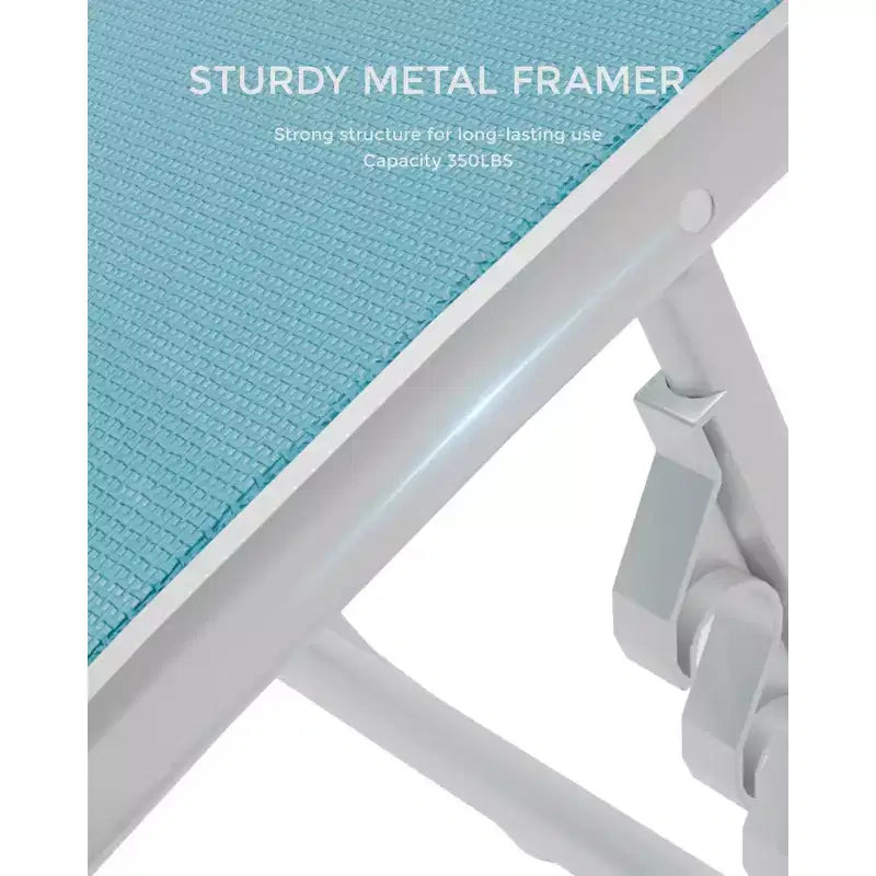 GustoWave 2 chaises longues d'extérieur en aluminium avec dossier réglable – Bains de soleil légers pour piscine, plage et terrasse – Résistantes aux intempéries