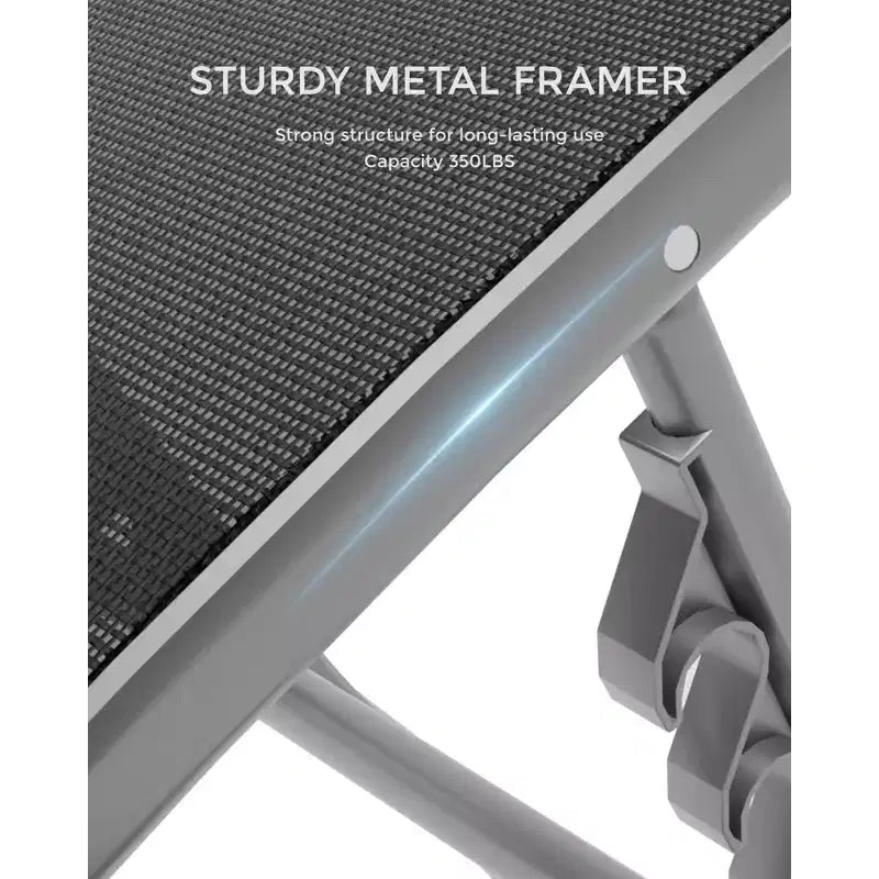 GustoWave 2 chaises longues d'extérieur en aluminium avec dossier réglable – Bains de soleil légers pour piscine, plage et terrasse – Résistantes aux intempéries