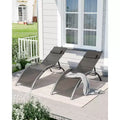 GustoWave 2PC Outdoor Aluminum Chaise Lounges Adjustable Backrest - Lightweights Recliners for Poolside, Beach & Patio - Weather-Resistant