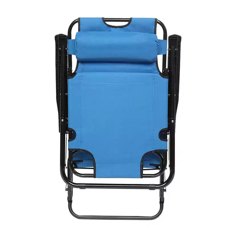 Chaise longue pliante haut de gamme - Bains de soleil de luxe 8 positions réglable avec appui-tête rembourré, léger et portable