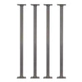 Pipe Decor 1 in. x 30 in. Square Flange Pipe Table Legs - 4 Pack