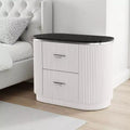 Royal Hampton Nightstand w 2 Drawers, Black Stone Top