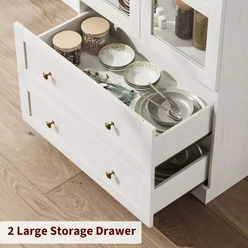 Garde-manger de cuisine voûté de 72 pouces, armoire de rangement de style ferme