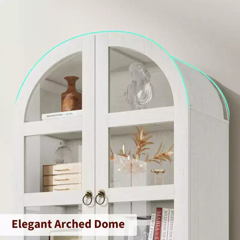 Garde-manger de cuisine voûté de 72 pouces, armoire de rangement de style ferme