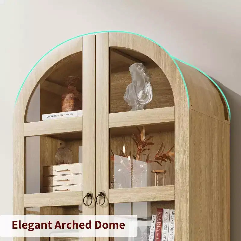 Garde-manger de cuisine voûté de 72 pouces, armoire de rangement de style ferme