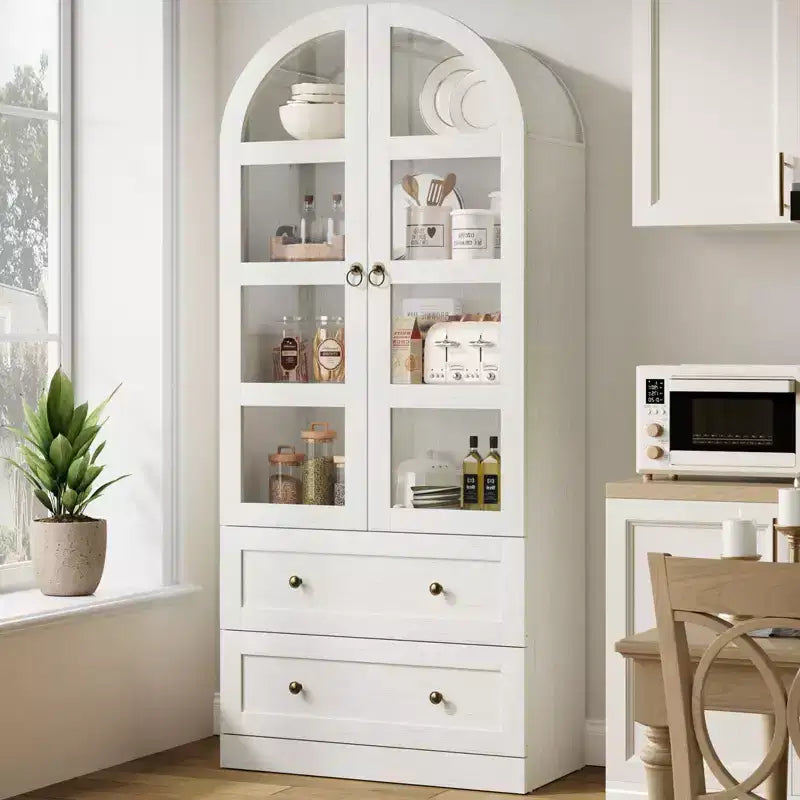Garde-manger de cuisine voûté de 72 pouces, armoire de rangement de style ferme