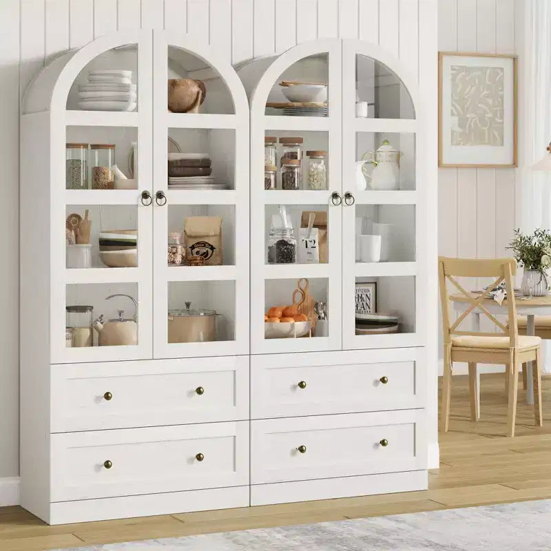 Garde-manger de cuisine voûté de 72 pouces, armoire de rangement de style ferme