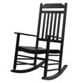 Kozyard High-Back Slat Rocking Chair Set  Solid Wood Rockers for Porch, Indoor, or Outdoor Use