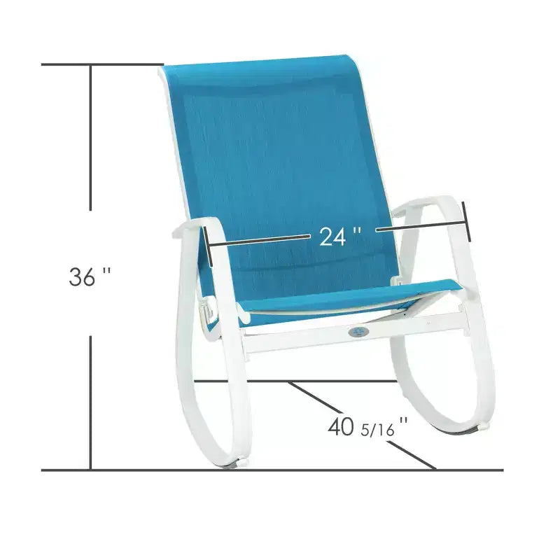 Chaise à bascule d'extérieur Kozyard avec cadre en aluminium thermolaqué et tissu en maille respirant, idéale pour le patio, le porche, le jardin.