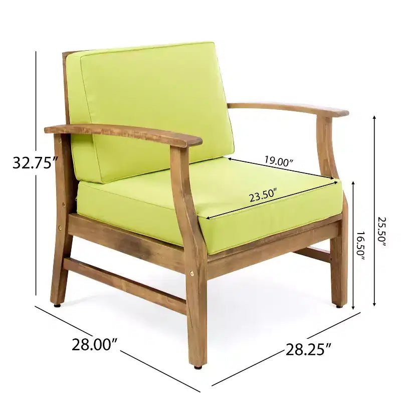 Christopher Knight Home Fauteuil club d'extérieur Perla en bois d'acacia