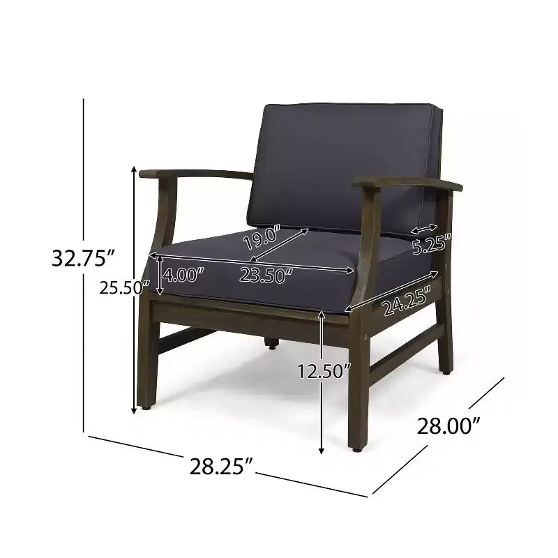 Christopher Knight Home Fauteuil club d'extérieur Perla en bois d'acacia