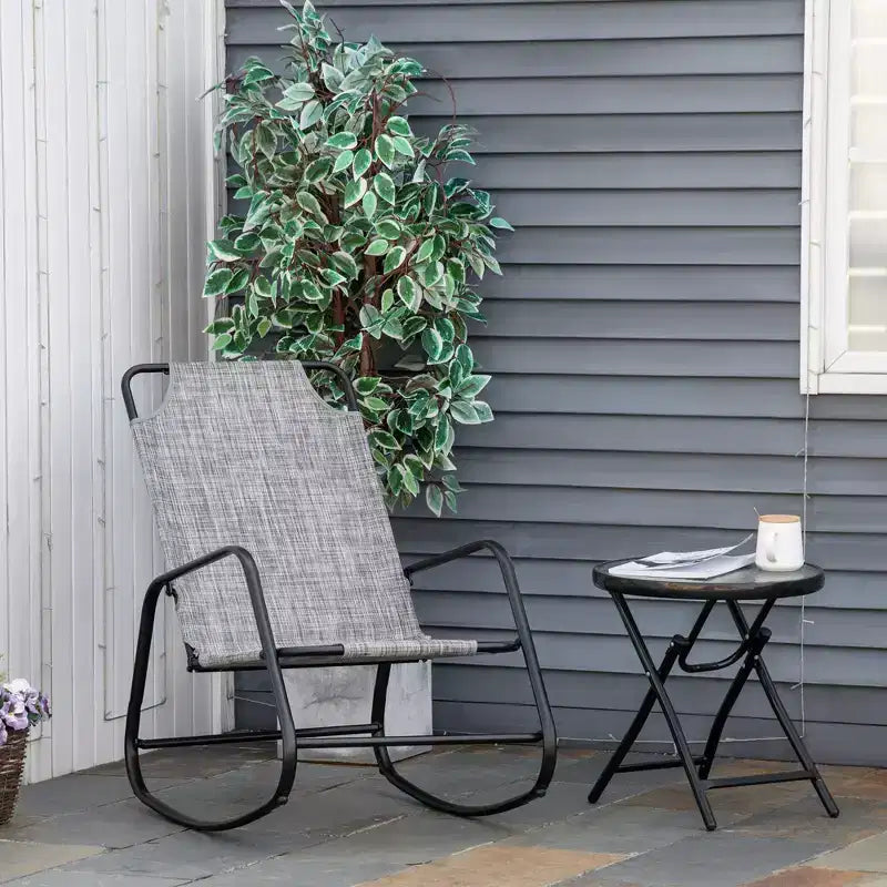 Fauteuil à bascule de jardin, Balancelle d'intérieur ou d'extérieur en tissu pour patio, balcon, véranda