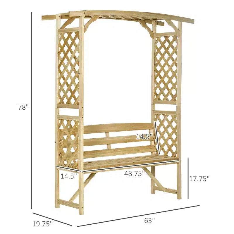 Banc de jardin avec pergola, Banc d'extérieur pour plantes grimpantes