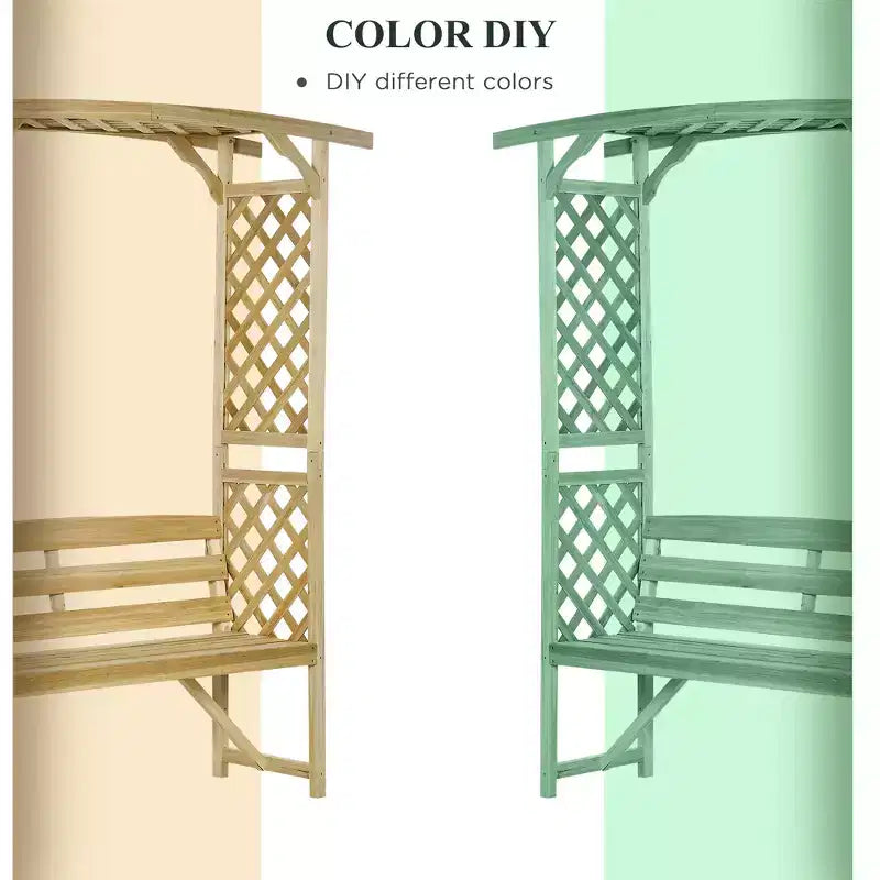 Banc de jardin avec pergola, Banc d'extérieur pour plantes grimpantes