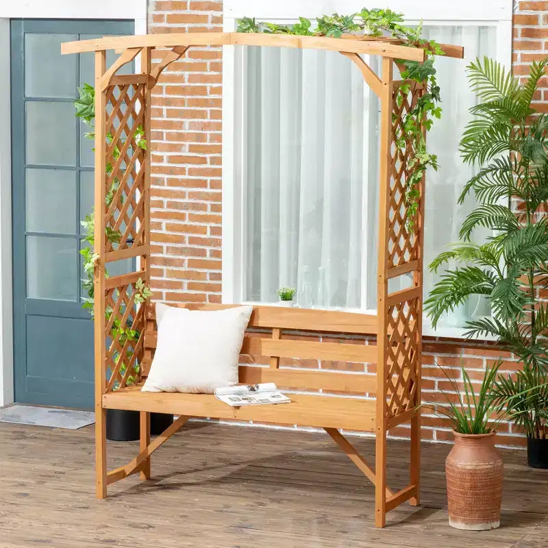 Banc de jardin avec pergola, Banc d'extérieur pour plantes grimpantes