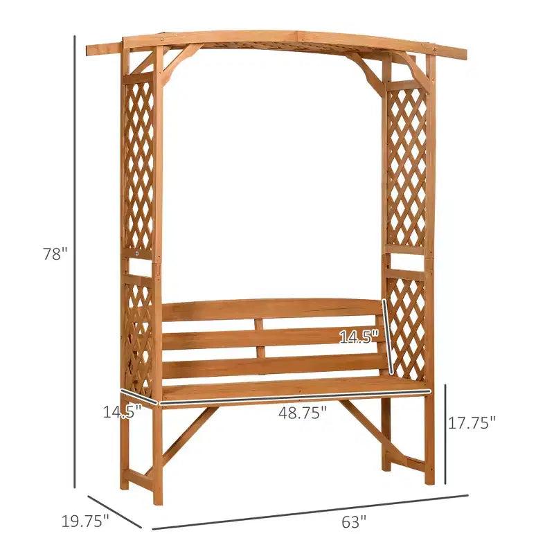 Banc de jardin avec pergola, Banc d'extérieur pour plantes grimpantes