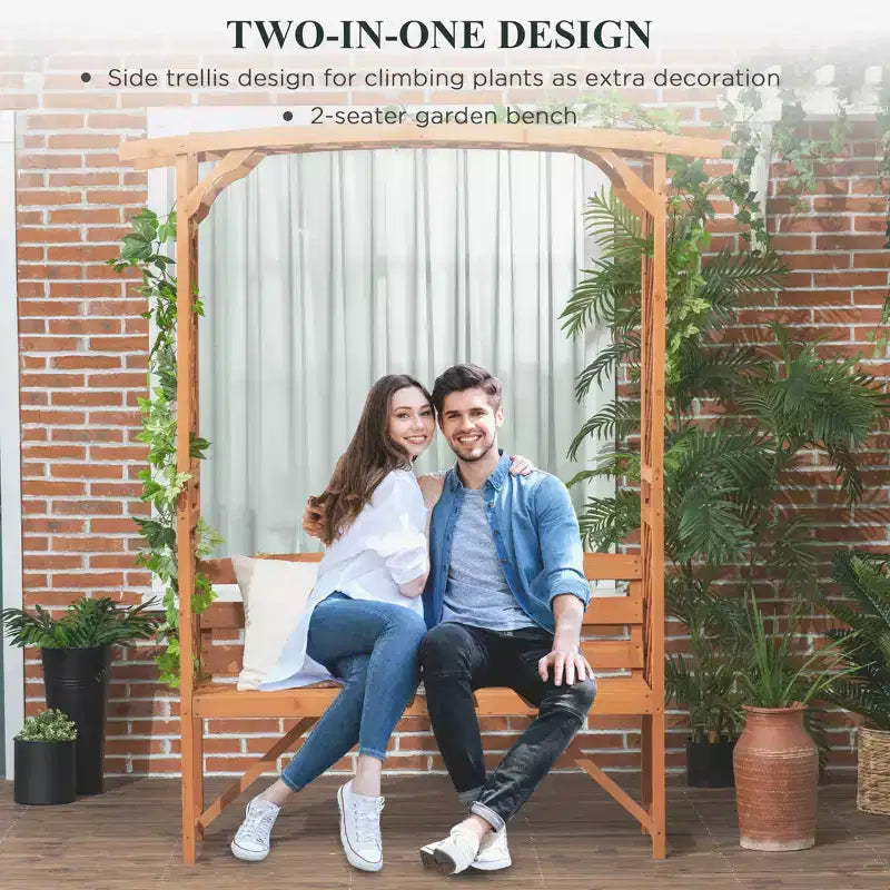 Banc de jardin avec pergola, Banc d'extérieur pour plantes grimpantes