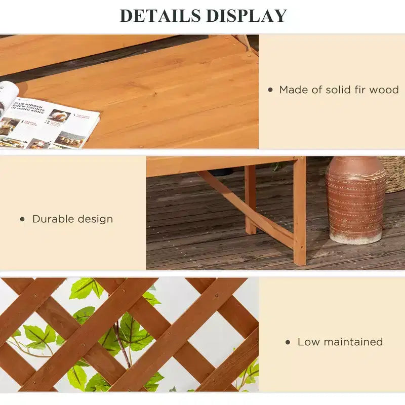 Banc de jardin avec pergola, Banc d'extérieur pour plantes grimpantes